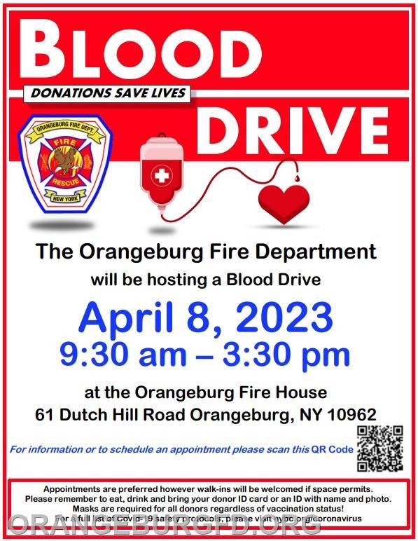 ANNUAL BLOOD DRIVE - Orangeburg Fire Department